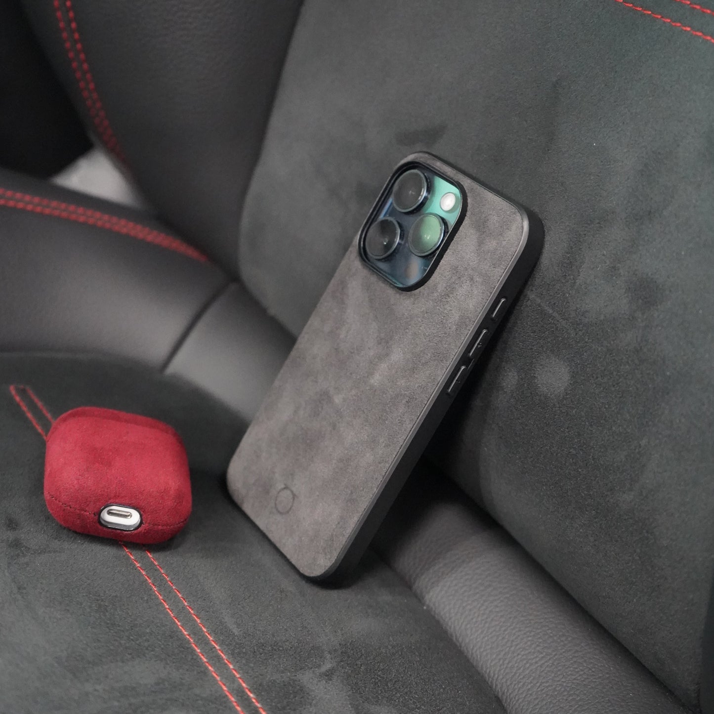 Alcantara AirPods Case - Burgundy